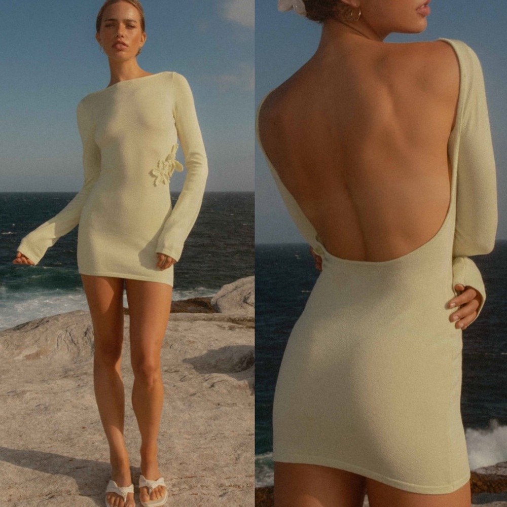 Peppermayo Cream Open-Back Dress
